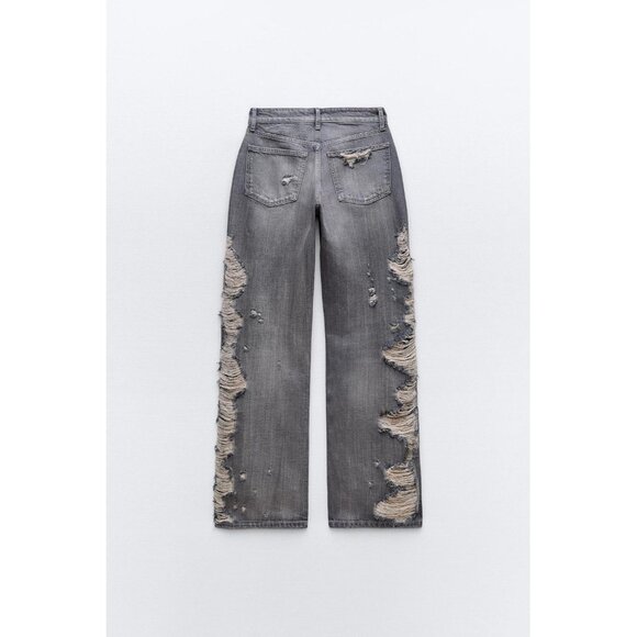 Zara Mid-Rise Wide-Leg TRF Jeans - Picture 2 of 9